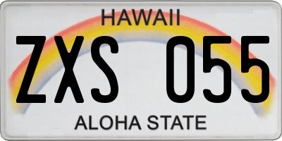 HI license plate ZXS055