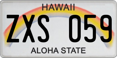 HI license plate ZXS059