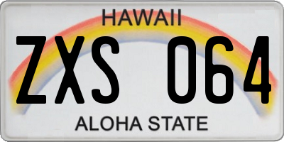 HI license plate ZXS064
