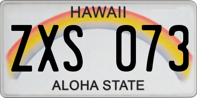 HI license plate ZXS073