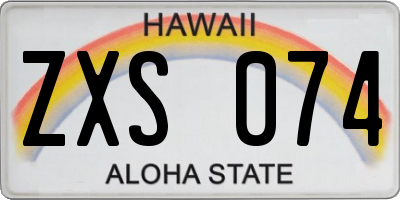 HI license plate ZXS074