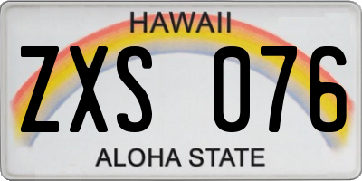 HI license plate ZXS076
