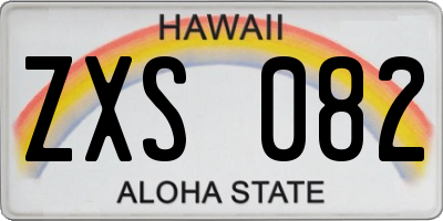HI license plate ZXS082