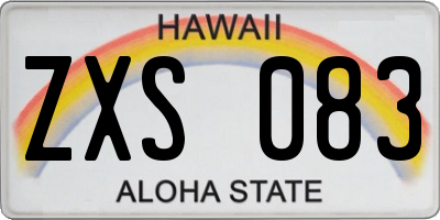HI license plate ZXS083
