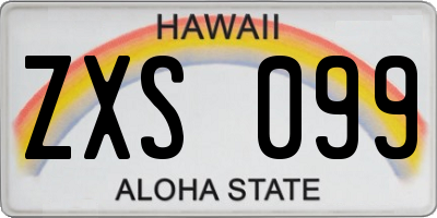 HI license plate ZXS099