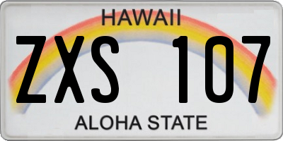 HI license plate ZXS107