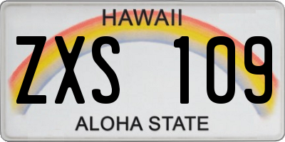 HI license plate ZXS109