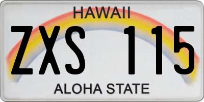 HI license plate ZXS115