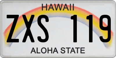 HI license plate ZXS119