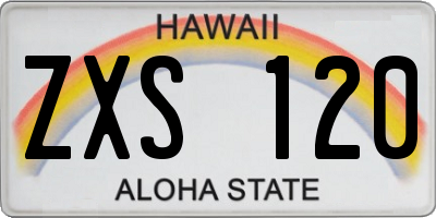 HI license plate ZXS120