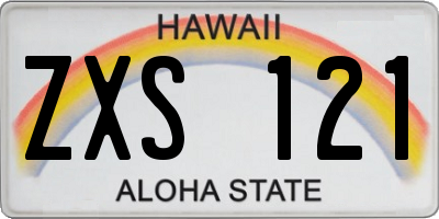 HI license plate ZXS121