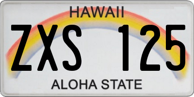 HI license plate ZXS125