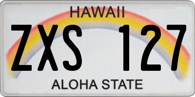 HI license plate ZXS127