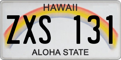 HI license plate ZXS131