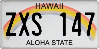 HI license plate ZXS147