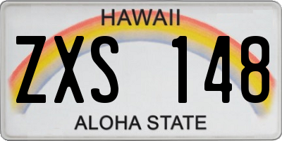 HI license plate ZXS148