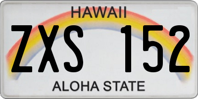 HI license plate ZXS152