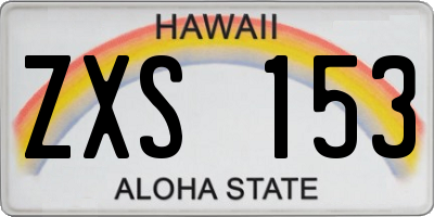 HI license plate ZXS153