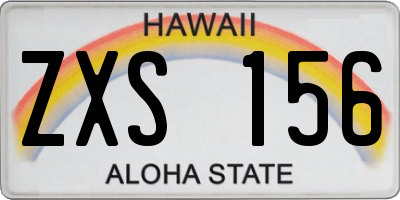 HI license plate ZXS156
