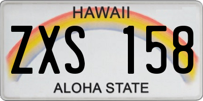 HI license plate ZXS158