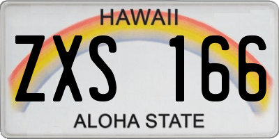 HI license plate ZXS166