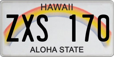 HI license plate ZXS170