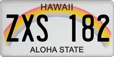 HI license plate ZXS182