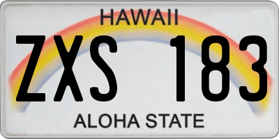 HI license plate ZXS183