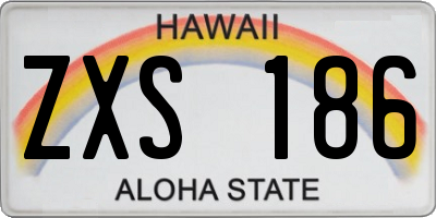 HI license plate ZXS186