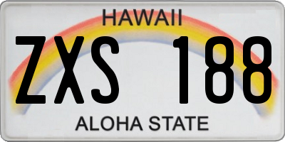 HI license plate ZXS188