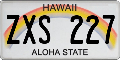 HI license plate ZXS227