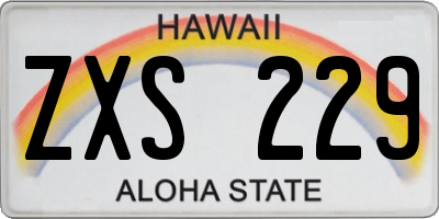 HI license plate ZXS229