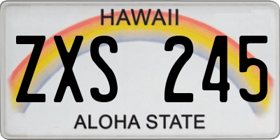 HI license plate ZXS245