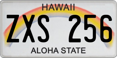 HI license plate ZXS256