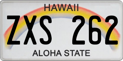 HI license plate ZXS262