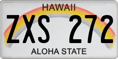 HI license plate ZXS272