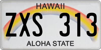 HI license plate ZXS313