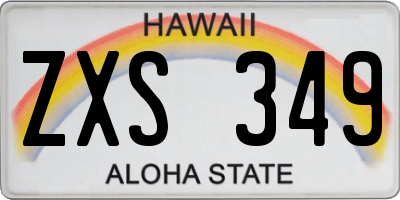 HI license plate ZXS349