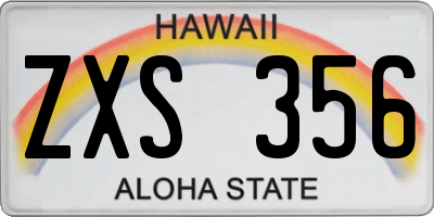 HI license plate ZXS356