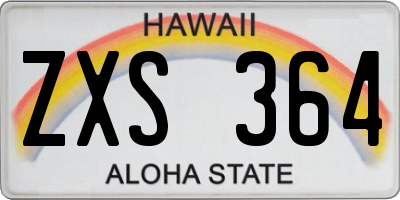 HI license plate ZXS364