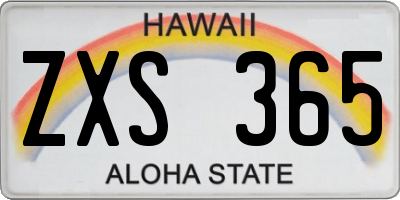 HI license plate ZXS365