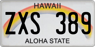 HI license plate ZXS389