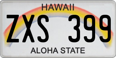HI license plate ZXS399