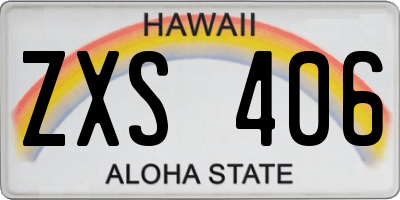 HI license plate ZXS406