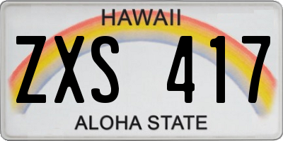 HI license plate ZXS417
