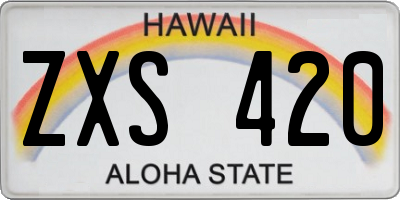 HI license plate ZXS420