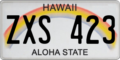 HI license plate ZXS423