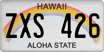 HI license plate ZXS426