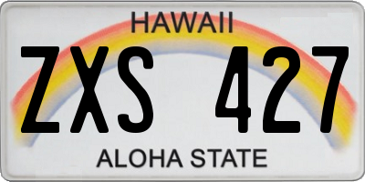 HI license plate ZXS427