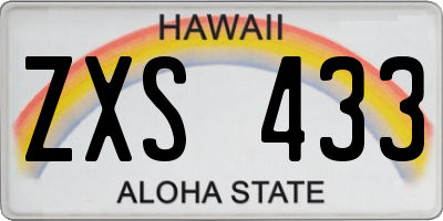 HI license plate ZXS433